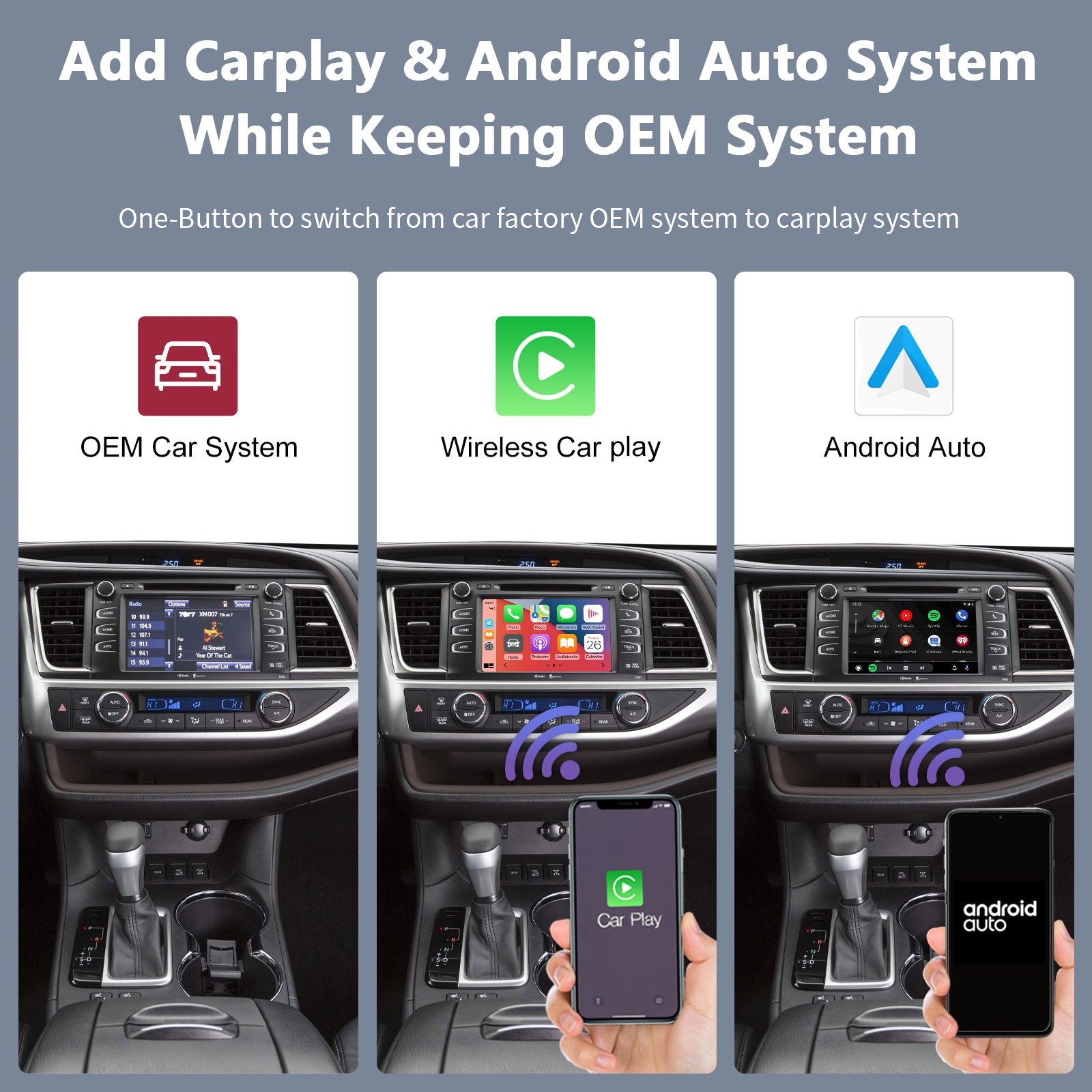 Wireless CarPlay Android Auto Multimedia For Toyota System Adapter