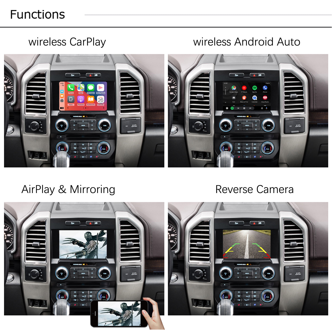 Wireless CarPlay Android Auto Kit For Ford Focus Escape Fiesta C-max